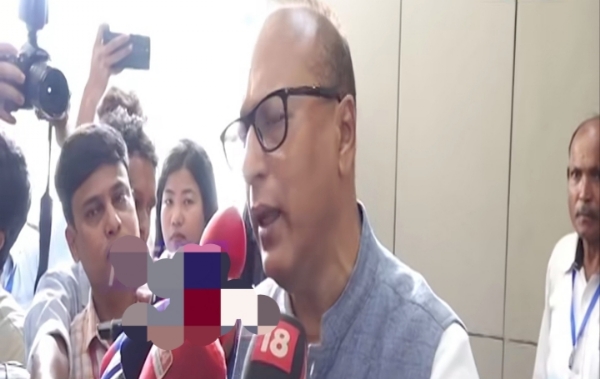 Dispur MLA Pradyut Bordoloi talking to media persons.