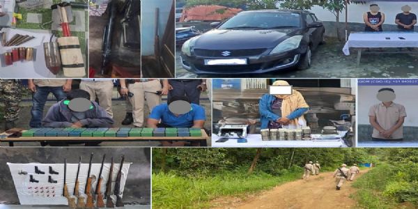 মণিপুৰৰ নিৰাপত্তা বাহিনীৰ বৃহৎ অভিযান– অস্ত্ৰ-শস্ত্ৰ, ড্ৰাগছ আৰু নগদ ধন উদ্ধাৰ; কেইবাজনো উগ্ৰপন্থী গ্ৰেপ্তাৰ