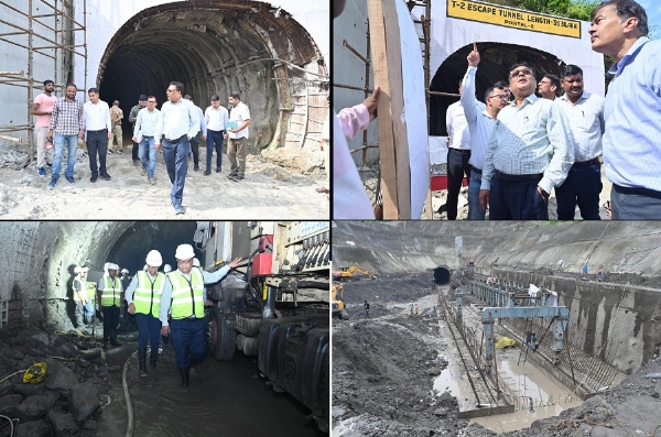 असमः डिमापुर-कोहिमा नई रेल लाइन परियोजना के प्रगति की समीक्षा करते पूसीरे (निर्माण) के महाप्रबंधक