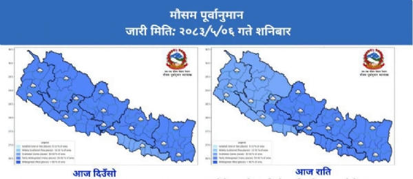 मौसम पूर्वानुमान शाखा द्वारा जारी