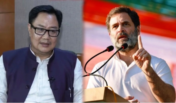 संसदीय कार्य मंत्री किरेन रिजिजू और  लोकसभा में विपक्ष के नेता राहुल गांधी (फाइल फोटो)