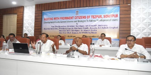 শোণিতপুৰ জিলাৰ দ্ৰুত বিকাশৰ বাবে সমন্বিত প্ৰচেষ্টাৰ ওপৰত গুৰুত্ব আৰোপ অভিভাৱক মন্ত্ৰী বিশ্বজিত দৈমাৰীৰ