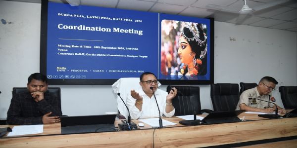 শোণিতপুৰ জিলাত আগন্তুক দুৰ্গা পূজা, লক্ষ্মী পূজা আৰু কালি পূজা শান্তিপূৰ্ণ, সুশৃংখল আৰু নিৰাপদভাৱে উদযাপনৰ প্ৰস্তুতি মূলক সভা